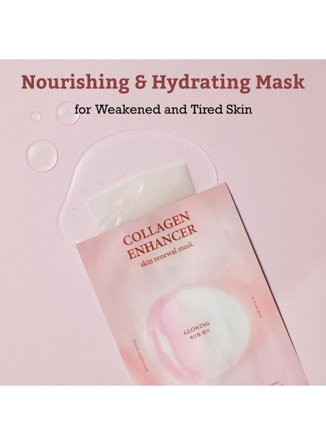 Leaders LEADERS Collagen Enhancer Skin Renewal Mask - Boosts Elasticity, Firmness & Hydration for a Plump - Hydrating Face Mask with Hydrolyzed Collagen, Plant Extracts, & Moisture-Rich Formula - 10 Sheets - Image 2