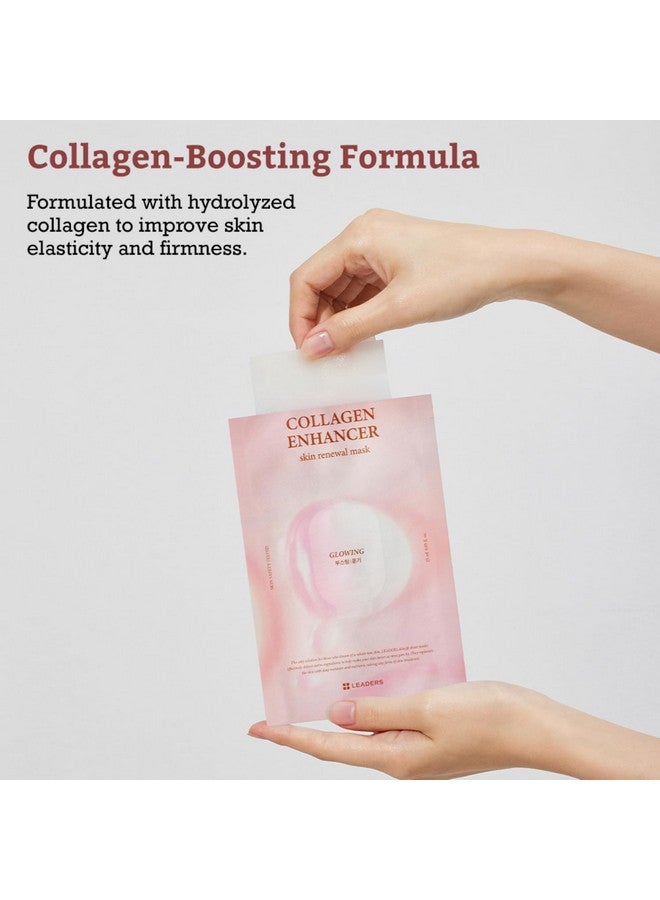 Leaders LEADERS Collagen Enhancer Skin Renewal Mask - Boosts Elasticity, Firmness & Hydration for a Plump - Hydrating Face Mask with Hydrolyzed Collagen, Plant Extracts, & Moisture-Rich Formula - 10 Sheets - Image 3