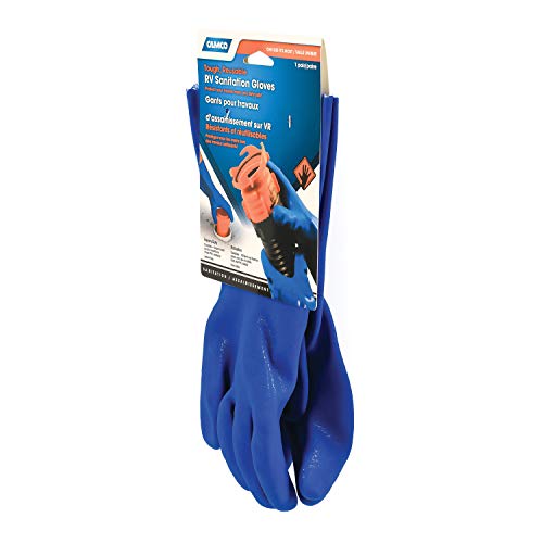 Camco Durable All Purpose RV and Camper Reusable Sanitation Gloves Will Grip in Wet or Dry Conditions Blue PVC Gloves 1 Pair 40287 - Image 5