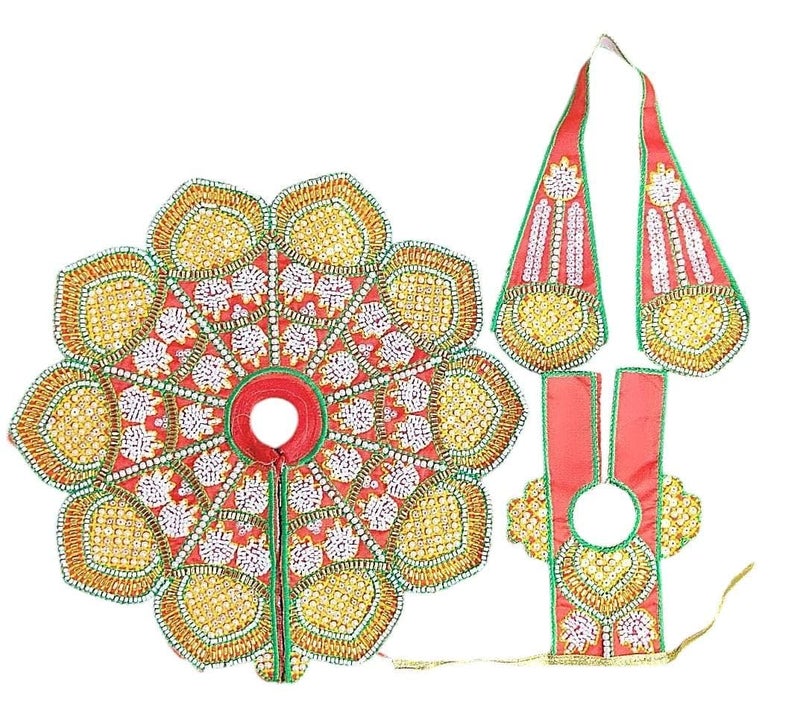 Partish Laddu Gopal Heavy Janamashtmi Poshak Size 3 l Ladoo Gopal Dress l Bal Gopal l Kanha Ji Thakur Ji Dress(Pack of 4) - Image 5