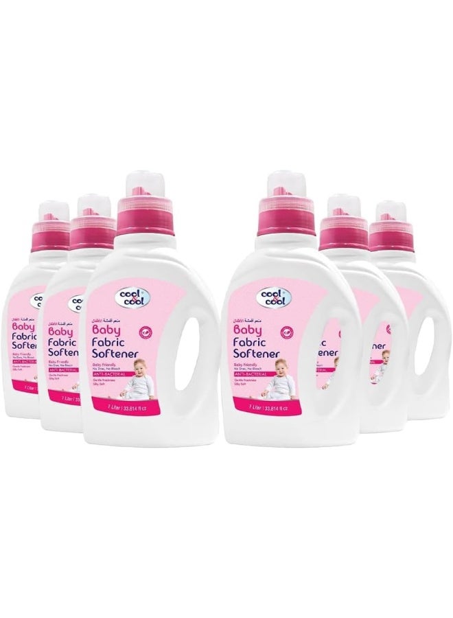 Cool & Cool Cool & Cool Gentle Baby Fabric Softener 1 Liter (Pack of 6) - Anti Bacterial, Dye-Free, Bleach-Free, Gentle, Baby & Kid safe 6 Liters  - Image 2