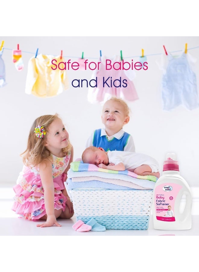 Cool & Cool Cool & Cool Gentle Baby Fabric Softener 1 Liter (Pack of 6) - Anti Bacterial, Dye-Free, Bleach-Free, Gentle, Baby & Kid safe 6 Liters  - Image 3