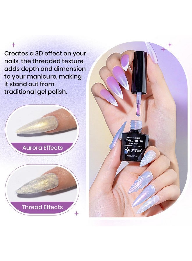 سوبوي طلاء أظافر جل اللؤلؤ 12 لونًا من جل طلاء الأظافر اللامع على شكل حورية البحر باللون الأبيض والوردي والأزرق قزحي الألوان جل طلاء الأظافر من الأشعة فوق البنفسجية لطلاء الأظافر بنفسك في المنزل - Image 2