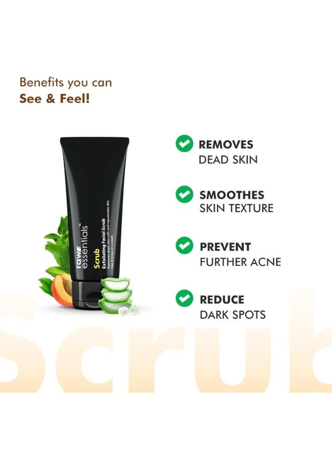 رو إسينشالز Raw Essentials Scrub، مقشر للوجه، 100 غرام، حبيبات المشمش، غني بخلاصة الصبار الطبيعية والمنثول المبرد، لجميع أنواع البشرة. - Image 2