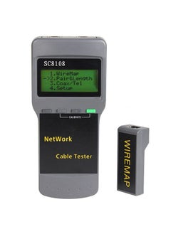 Portable Wireless Network cable Tester SC8108 LCD Digital PC Data Network CAT5 RJ45 LAN Phone Cable Tester Meter(Grey)
