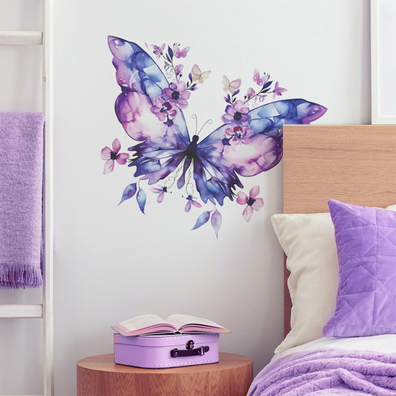 TUOKING Purple Butterfly Wall Stickers Removable Wall Murals Peel and Stick Wall Art Decal Home Decor for Kitchen,Bedroom,Living Room(fun-e89) - Image 4