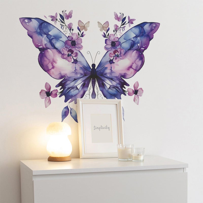 TUOKING Purple Butterfly Wall Stickers Removable Wall Murals Peel and Stick Wall Art Decal Home Decor for Kitchen,Bedroom,Living Room(fun-e89) - Image 5