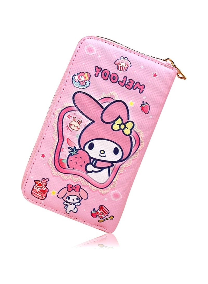 عام محفظة أنيمي ميلودي محفظة ميلودي بسحاب محفظة جلد صناعي محفظة نسائية طويلة جلد صناعي محفظة نسائية - Image 1