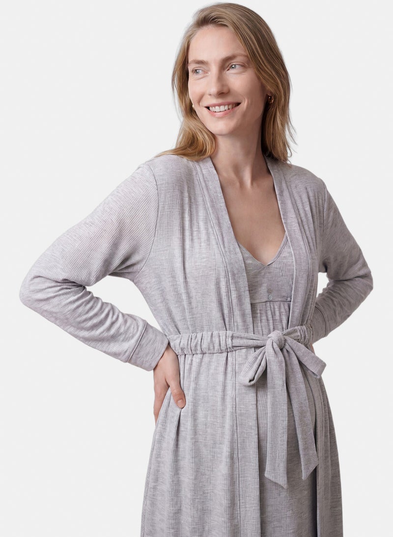 women'secret Midi robe with gray belt - Image 4