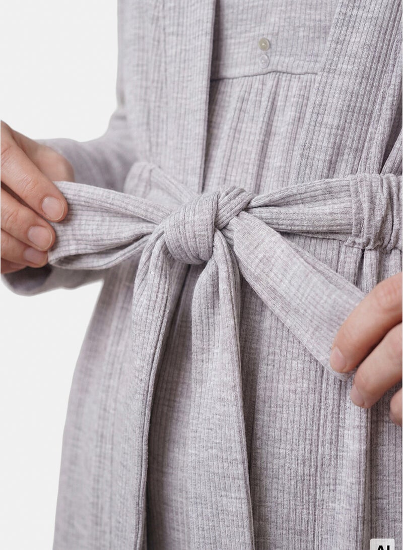 women'secret Midi robe with gray belt - Image 2