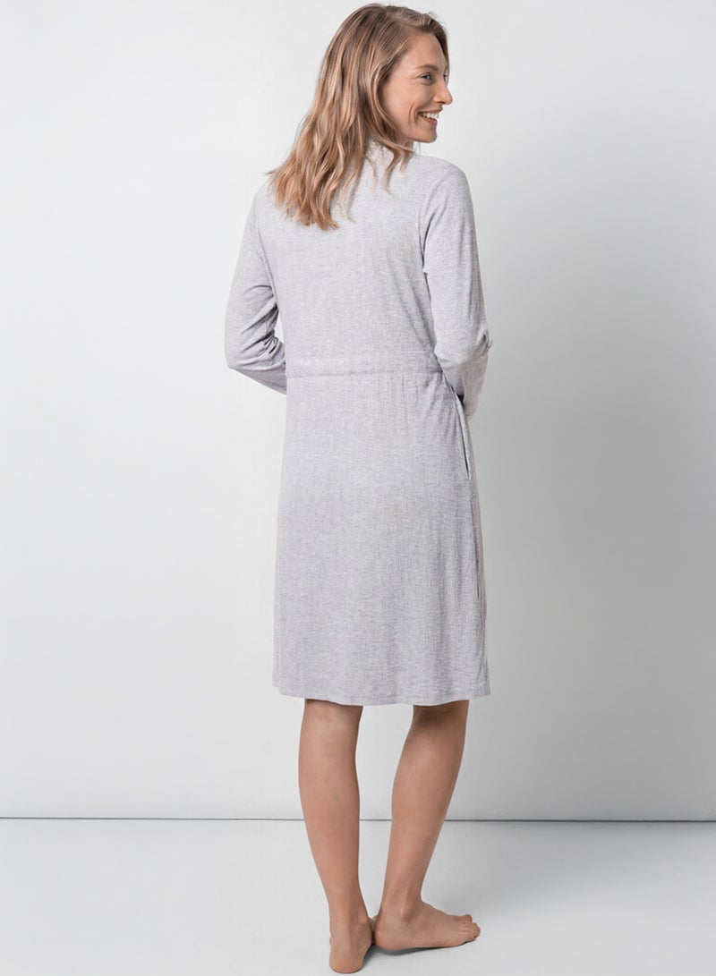 women'secret Midi robe with gray belt - Image 3