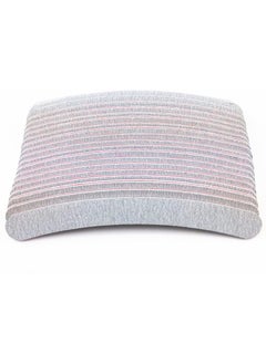 Yueton Yueton 20pcs 100/180 Grit Curve Double Sided Zebra File Emery Board Nail Files 