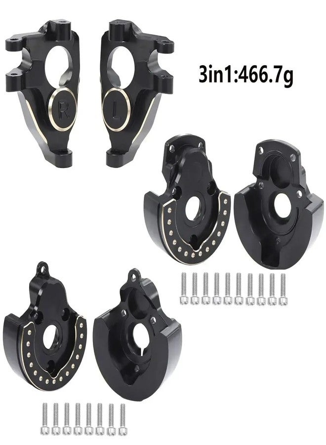 G.T.R RC F10 Axle Brass Weights Steering Knuckles Front and Rear Portal Cover for 1/10 RC Crawler Vanquish VRD VS4-10 Phoenix LCG Upgrade (3 in 1) - Image 2