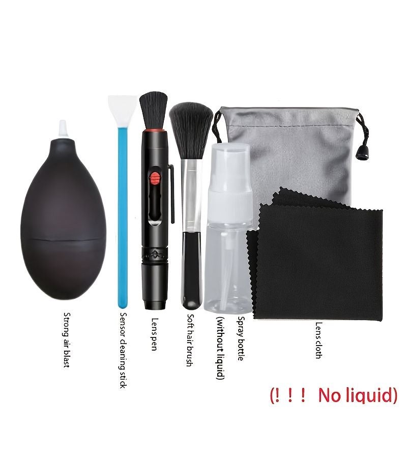 7pcs Professional Portable Camera Lens Cleaning Kit With Vacuum Cleaning Pen And Brush For Dslr Mirrorless Smartphone Binoculars Eyepiece Maintenance - Image 2