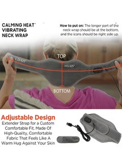 REOCLE Heat Neck Wrap Electric Neck Heating Pad Mat with Vibrations & 3 Heat & 3 Vibration Settings & 9 Relaxing Combinations  - Image 4