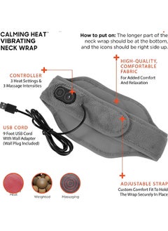 REOCLE Heat Neck Wrap Electric Neck Heating Pad Mat with Vibrations & 3 Heat & 3 Vibration Settings & 9 Relaxing Combinations  - Image 5