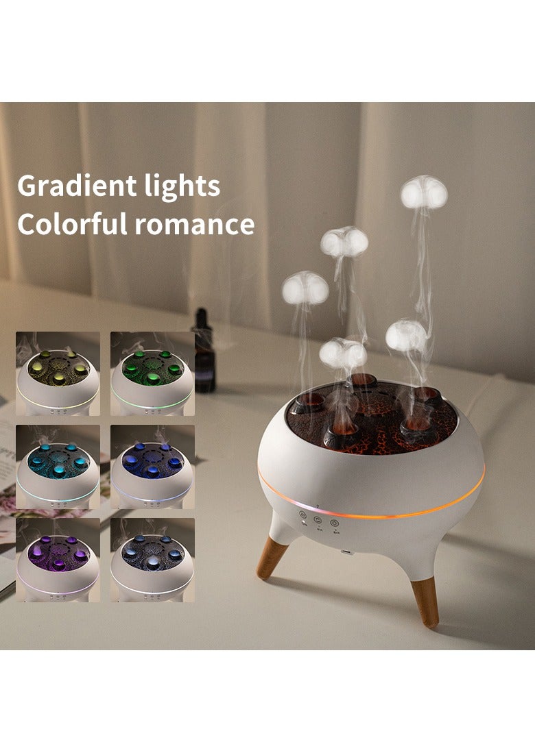 Smoke Rings Multiple Fragrance Diffusers Desktop Flame Humidifiers Household Heavy Fog Volume Colorful Lights Remote Control Gift For Girlfriend Sleep Aromatherapy Color Changing Machine