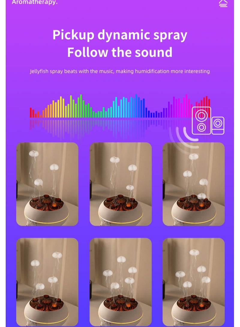 Smoke Rings Multiple Fragrance Diffusers Desktop Flame Humidifiers Household Heavy Fog Volume Colorful Lights Remote Control Gift For Girlfriend Sleep Aromatherapy Color Changing Machine