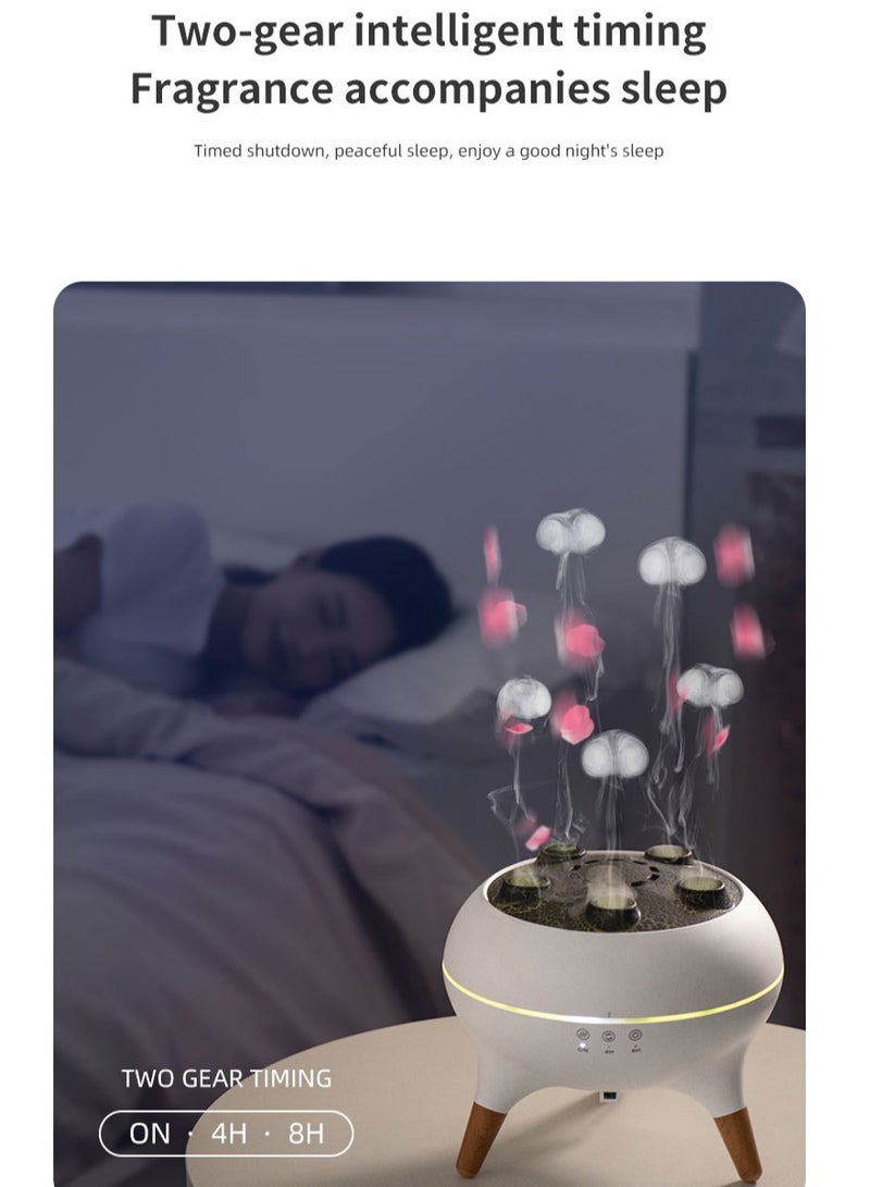 Smoke Rings Multiple Fragrance Diffusers Desktop Flame Humidifiers Household Heavy Fog Volume Colorful Lights Remote Control Gift For Girlfriend Sleep Aromatherapy Color Changing Machine