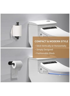FLYROAD Toilet Paper Holder,Brushed Nickel,Wall Mount, Upgraded Adhesive Toilet Roll Holder,no Drilling,Bathroom/Rv/Washroom,Stainless Steel,Rustproof (Black)  - Image 4