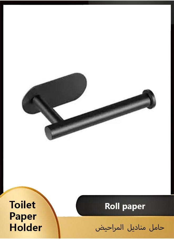 FLYROAD - Toilet Paper Holder,Brushed Nickel,Wall Mount, Upgraded Adhesive Toilet Roll Holder,no Drilling,Bathroom/Rv/Washroom,Stainless Steel,Rustproof (Black) - Image 1