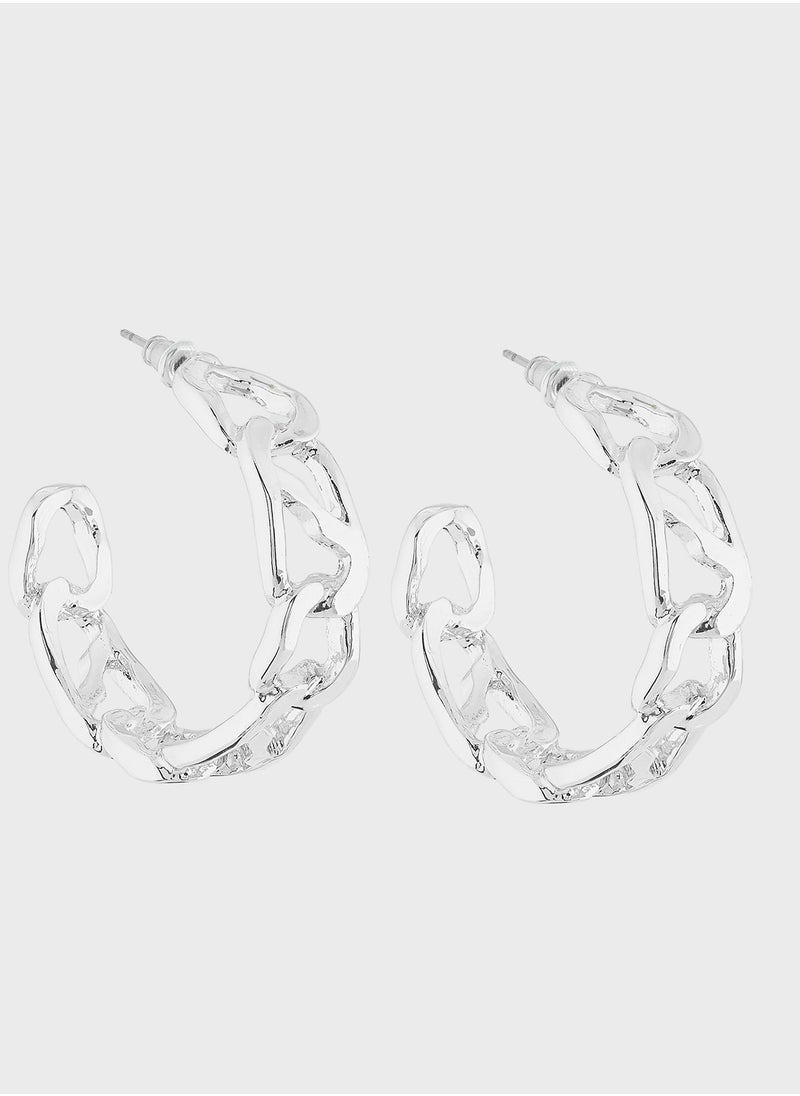 Ginger Chain Link Hoop Earrings  - Image 1