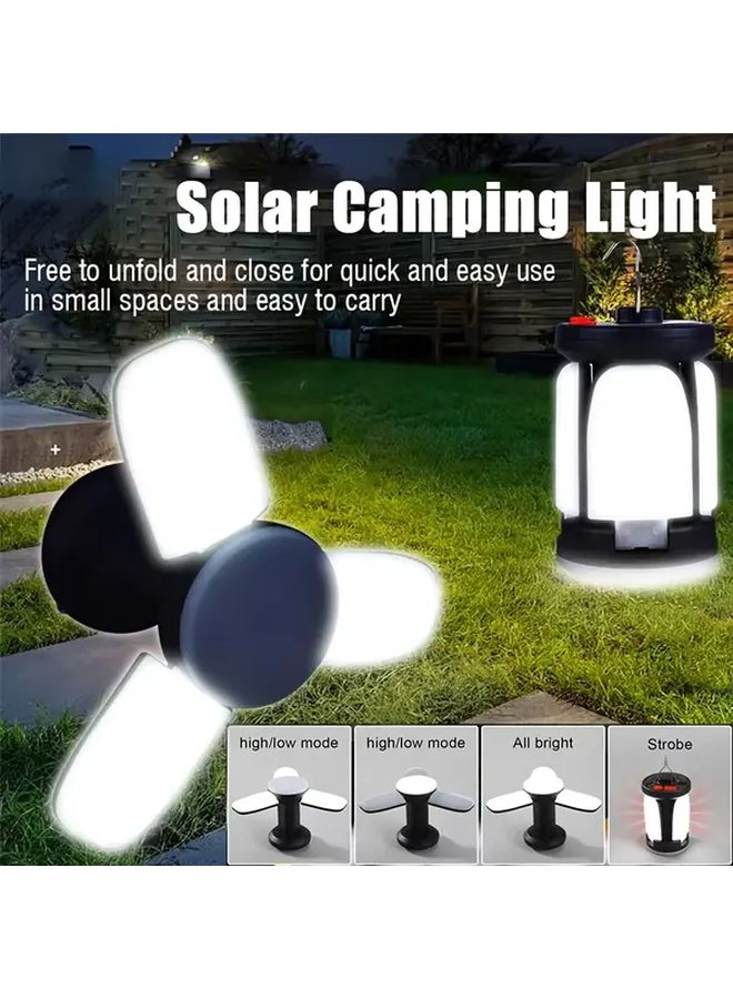 1pc Solar Powered Foldable Lantern Hands Free Flashlight Auto On Off For Camping Outdoor - Image 3
