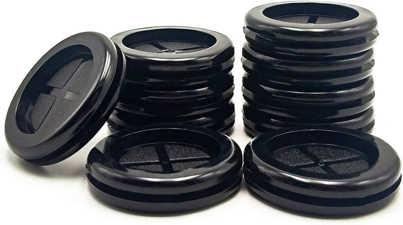 EASYEAH Store 1-3/8 in Rubber Grommets for Wiring, 1-3/16 in ID, Double-Sided Rubber Plugs for Round Holes, Firewall Grommet Automotive, Wire Cable Protection for Metal Electric Box, 10 Pcs 30x35 mm, Black - Image 1
