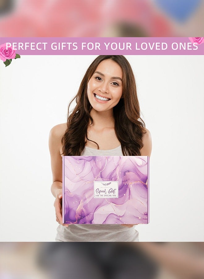 عربست مجموعة هدايا سبا للنساء، مجموعة مستلزمات الاستحمام والعناية بالجسم من لافندر إيسينشالز المكونة من 11 قطعة - مع رداء حمام ومناشف ونعال، هدايا للصديقة والأخت والأم؛ هدايا عيد الأم، هدايا عيد الميلاد للنساء - Image 5