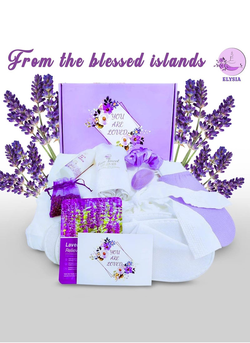 Bolivia's - Spa Gift Set for Women, Lavender Essentials Bath and Body 12 items Set - with Bathrobe, Towel, Slippers,Gifts for Girlfriend, Sister, Mom; Mothers Day Gifts, Birthday Gifts for Women - Image 1