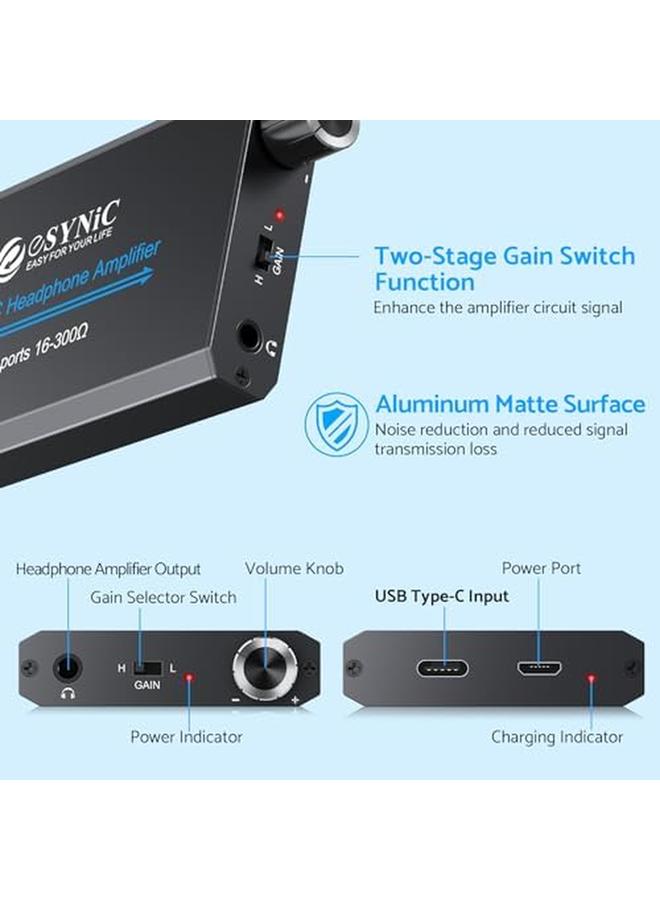 erorex Professional Usb Dac Headphone Amplifier 16 300Ω Portable Headphone Volume Amplifier  - Image 2