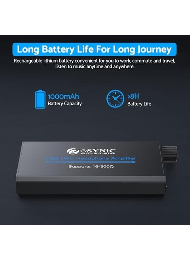 erorex Professional Usb Dac Headphone Amplifier 16 300Ω Portable Headphone Volume Amplifier  - Image 3