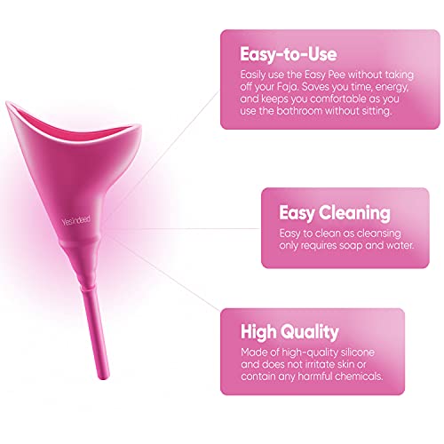 YESINDEED The Original YESINDEED Female Urination Device Silicone Funnel Urine Cups Portable Urinal for Women Standing Up to Pee Reusable Easy to Clean, for After Surgery, Outdoor +Extension Tube (Purple) - Image 5
