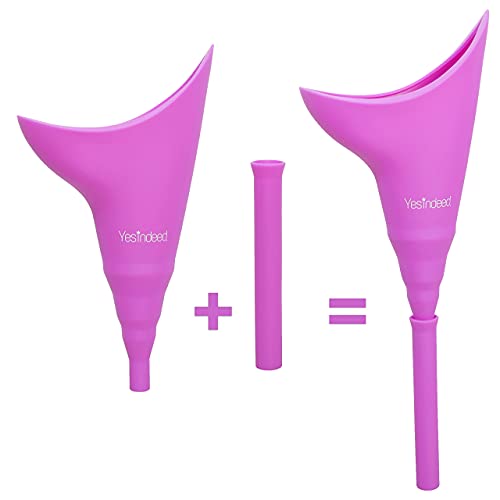 YESINDEED The Original YESINDEED Female Urination Device Silicone Funnel Urine Cups Portable Urinal for Women Standing Up to Pee Reusable Easy to Clean, for After Surgery, Outdoor +Extension Tube (Purple) - Image 3