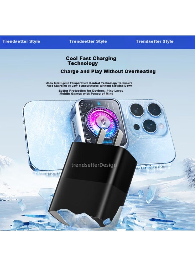 Trendsetter Mobile Phone Radiator Back Clip Charger Charging Cable 30W Set Compatible With Black Shark/Red Magic/Iqoo Radiator Charging Head Data Cable - Image 3