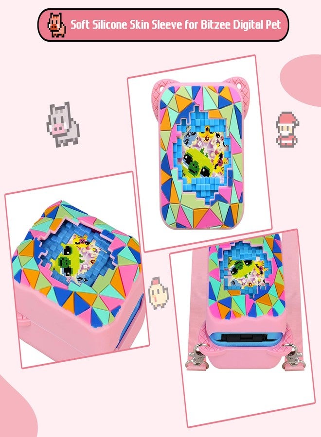 BOVKE Silicone Cover Case for Bitzee Magicals Interactive Toy with 20 Characters Inside, Bitzee Magicals Digital Pet Protective Skin Sleeve for Bitzee Virtual Electronic Pets Kids Toys, Pink - Image 3