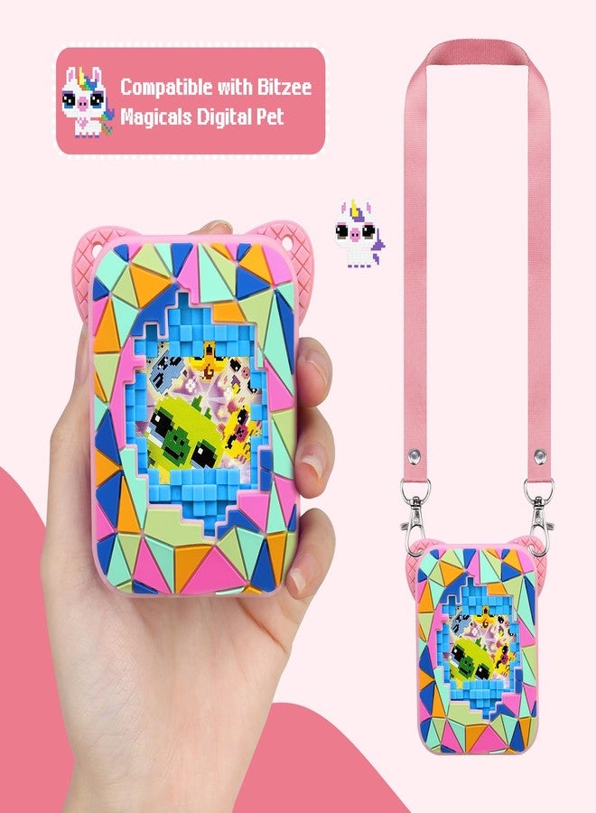 BOVKE Silicone Cover Case for Bitzee Magicals Interactive Toy with 20 Characters Inside, Bitzee Magicals Digital Pet Protective Skin Sleeve for Bitzee Virtual Electronic Pets Kids Toys, Pink - Image 2