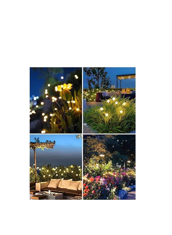 Solar Lamp 2 Packs with 6 Head Solar Swaying Firefly Lamps Intelligent Light Control Outdoor Waterproof Ground Plug Light for Garden Yard Lawn Atmosphere Decoration Solar Lamp (Warm） - Image 5