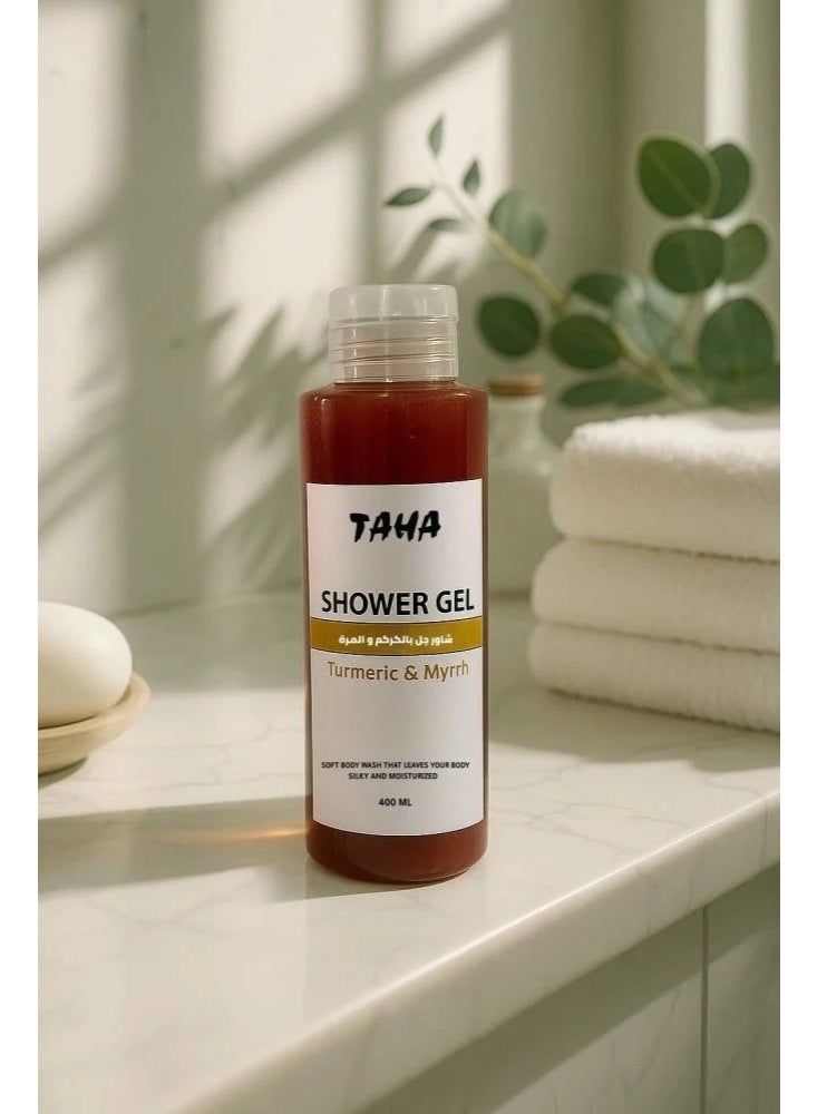 TAHA Turmeric and Myrrh Shower Gel 400ml - Image 3