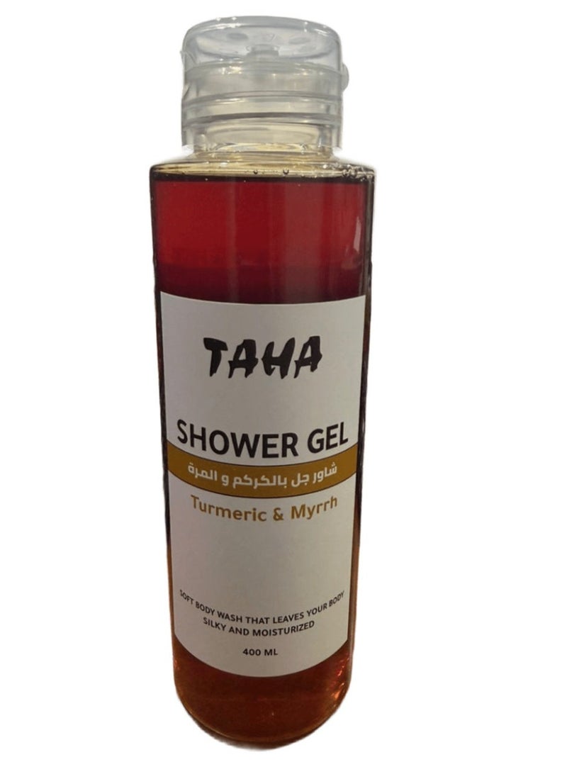 TAHA Turmeric and Myrrh Shower Gel 400ml - Image 2