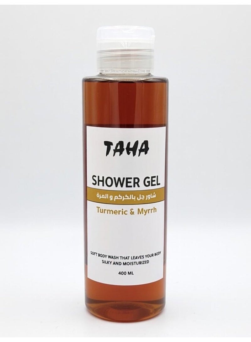 TAHA Turmeric and Myrrh Shower Gel 400ml - Image 1