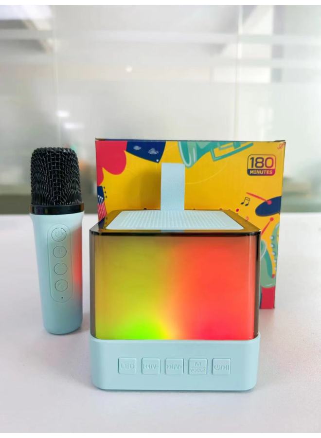 نيوترل K30 مايكروفون لاسلكي متكامل للغناء مع إضاءة، مناسب للاستخدام المنزلي والخارجي، مايكروفون قابل للفصل مع سماعة بلوتوث - Image 1