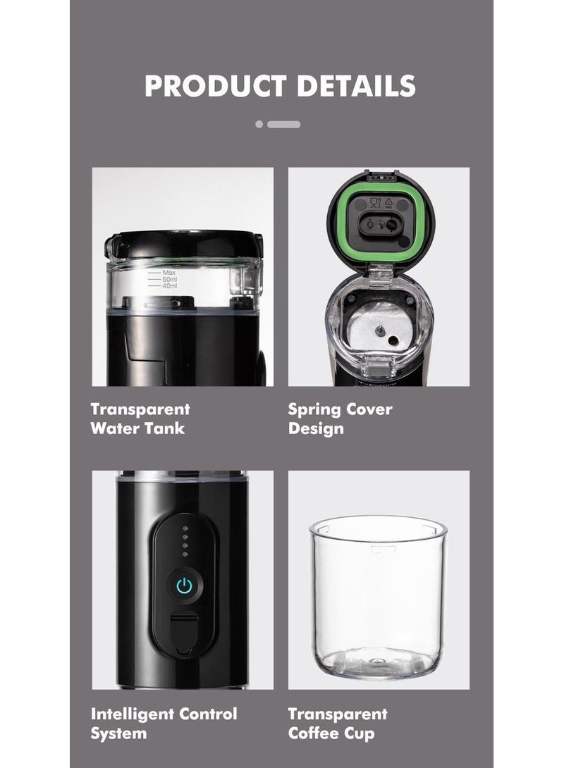 Electric Mini Espresso Portable Coffee Maker Built-in Battery Mini Espresso machine CF-1801BGC  - Image 3