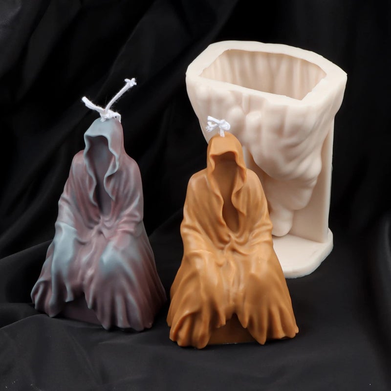 ESEENS Skull Candle Making Molds Skull Head Halloween Candle Mold Skull Shape Silicone Mold for Candles Resin Mold Chocolate Silicone Mold Chocolate Mold DIY Aromatherapy Decoration Mold Ghost Mold - Image 1