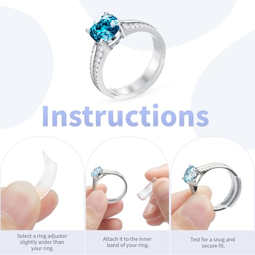Syofbt Ring Sizers for Loose Rings - 8 Pack Invisible Guards Resizer for Men and Women, Use 8 Width Sizes Easy-Clip Ring Adjuster, Spacers & Tighteners, Fit Almost Any Rings, Fits Bands Width to 1-8mm - Image 4