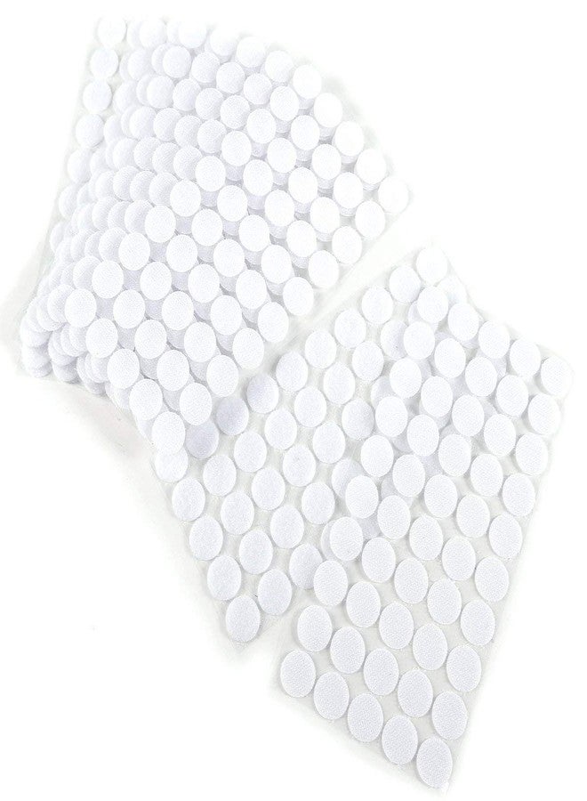 Vkey 324 Pairs 10mm Diameter Sticky Back Dots Coins Hook & Loop Self Adhesive dots Tapes White - Image 1