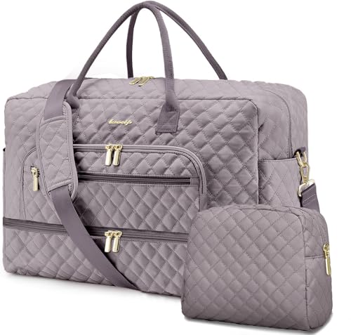 LUOCIP Travel Duffle Bag Weekender for Women - Carry-On Overnight Bag Personal Item Bag with Shoe Compartment & Wet Pocket Large Weekend Tote Bags with Toiletry Bag Hospital Bags for Labor and Delivery - Image 1