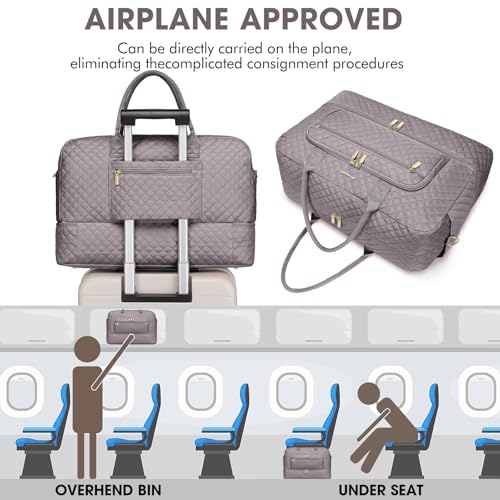 LUOCIP Travel Duffle Bag Weekender for Women - Carry-On Overnight Bag Personal Item Bag with Shoe Compartment & Wet Pocket Large Weekend Tote Bags with Toiletry Bag Hospital Bags for Labor and Delivery - Image 5