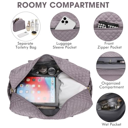 LUOCIP Travel Duffle Bag Weekender for Women - Carry-On Overnight Bag Personal Item Bag with Shoe Compartment & Wet Pocket Large Weekend Tote Bags with Toiletry Bag Hospital Bags for Labor and Delivery - Image 4
