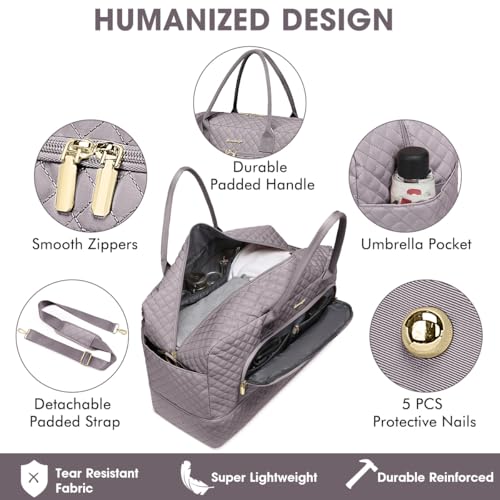 LUOCIP Travel Duffle Bag Weekender for Women - Carry-On Overnight Bag Personal Item Bag with Shoe Compartment & Wet Pocket Large Weekend Tote Bags with Toiletry Bag Hospital Bags for Labor and Delivery - Image 3